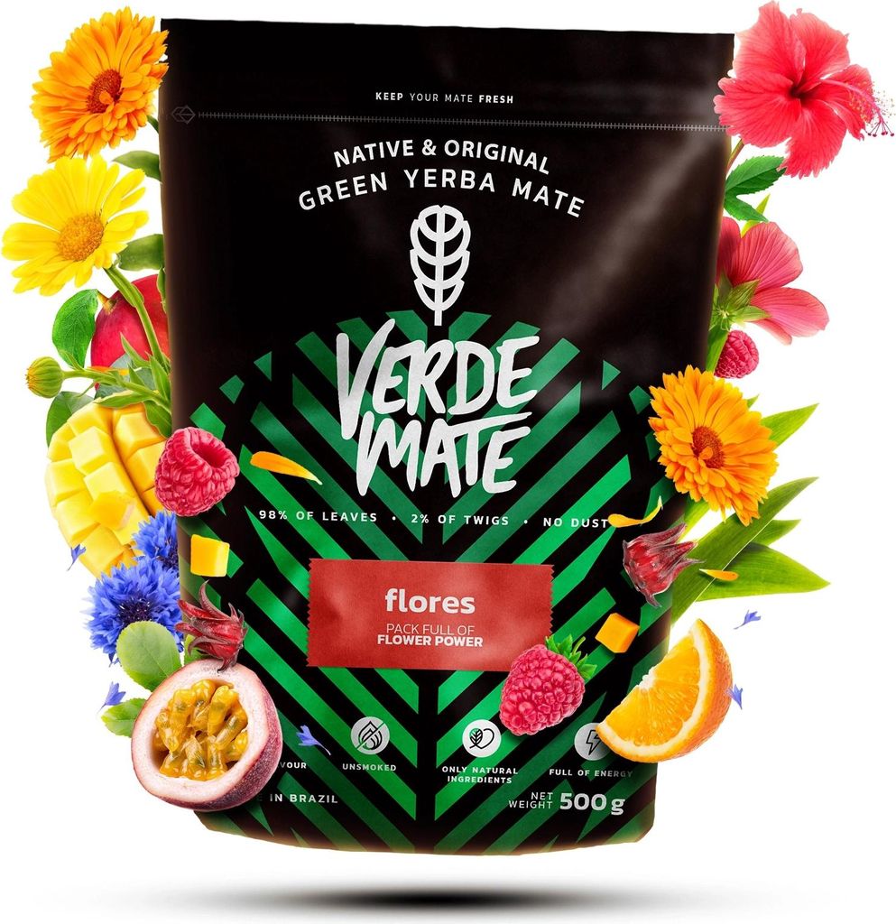 Verde Mate Green Flores Yerba Mate – 500 g, natürlich, fruchtig-blumig