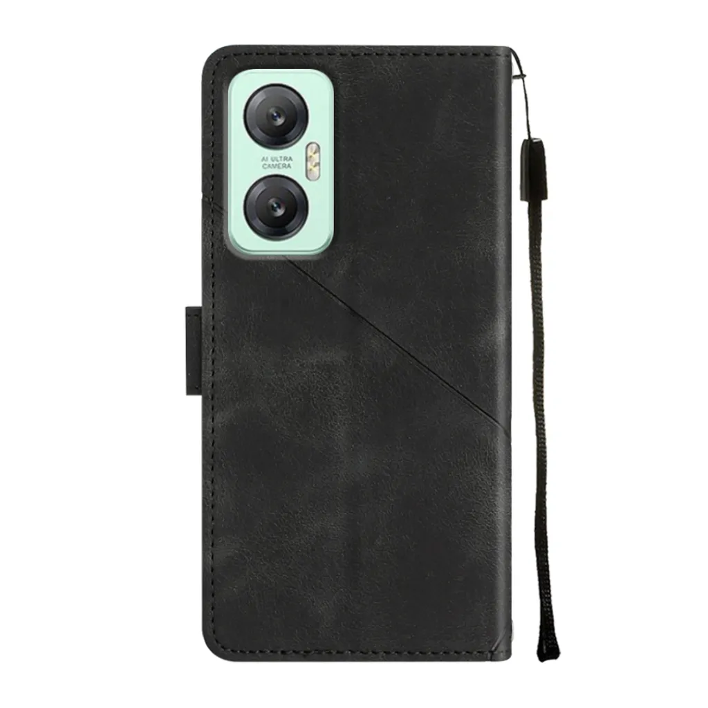 Custodia Infinix Hot 20 5G X666 X66B Portafoglio Pelle Nero Rilievo - 4