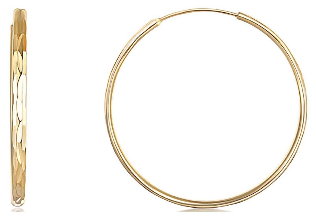 Gold plated silver earrings rings SVLE0209XD5GO - Diameter: 3 cm
