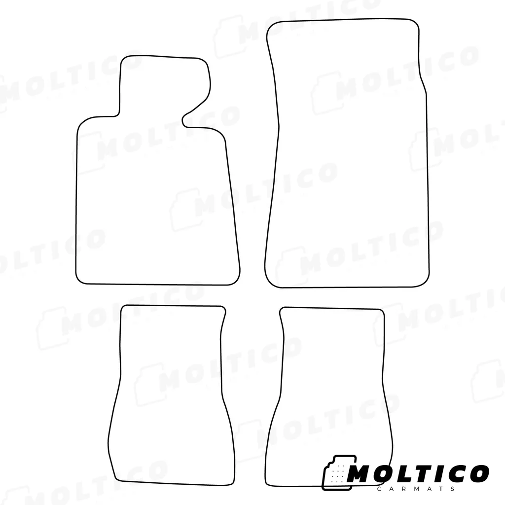 Tappetini per BMW E30 Cabrio 1982-1994 - Stile Velour Nero e Rosso - 2