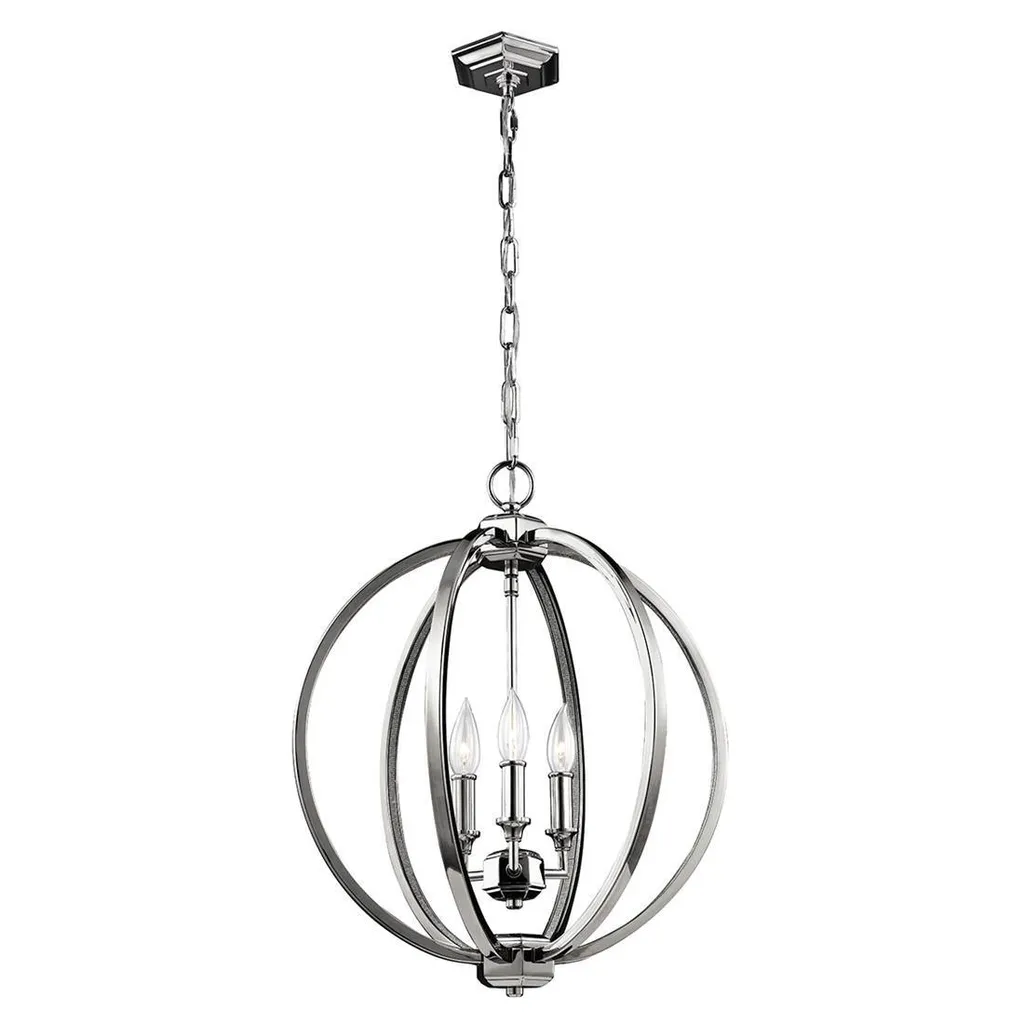 Lustre Corinne Feiss en Nickel Poli - 3 x E14 60W Métal 43cm de Largeur