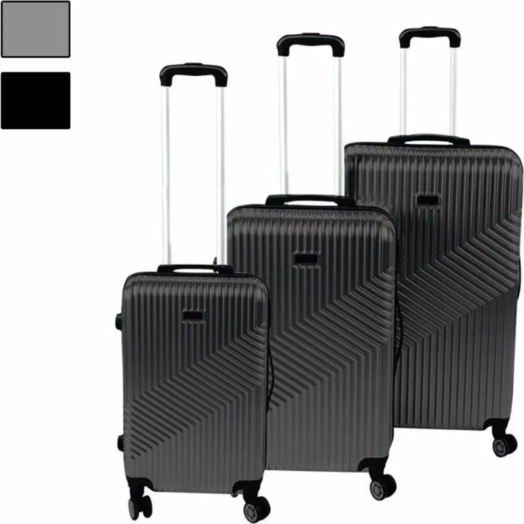 Valise de voyage pour longs séjours : Set 3 pièces ABS noir ultra résistant