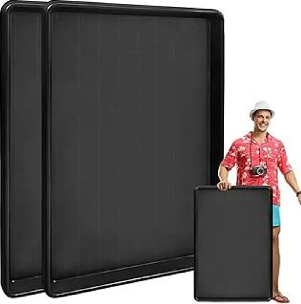2 vasche di raccolta universali per auto, 90x60 cm Vasca di raccolta olio Grande contenitore di raccolta olio Vasca di raccolta olio multiuso in plastica resistente Vaschetta di raccolta con bordo rialzato, ausilio di raccolta per il cambio dell'olio