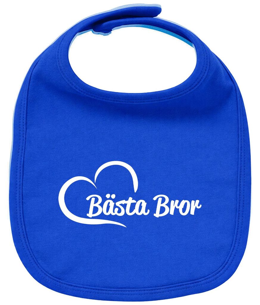 Huuraa Baby Lätzchen Bästa Bror Hjärta Royal Blue Klettverschluss Baumwolle Latz Geschenkidee