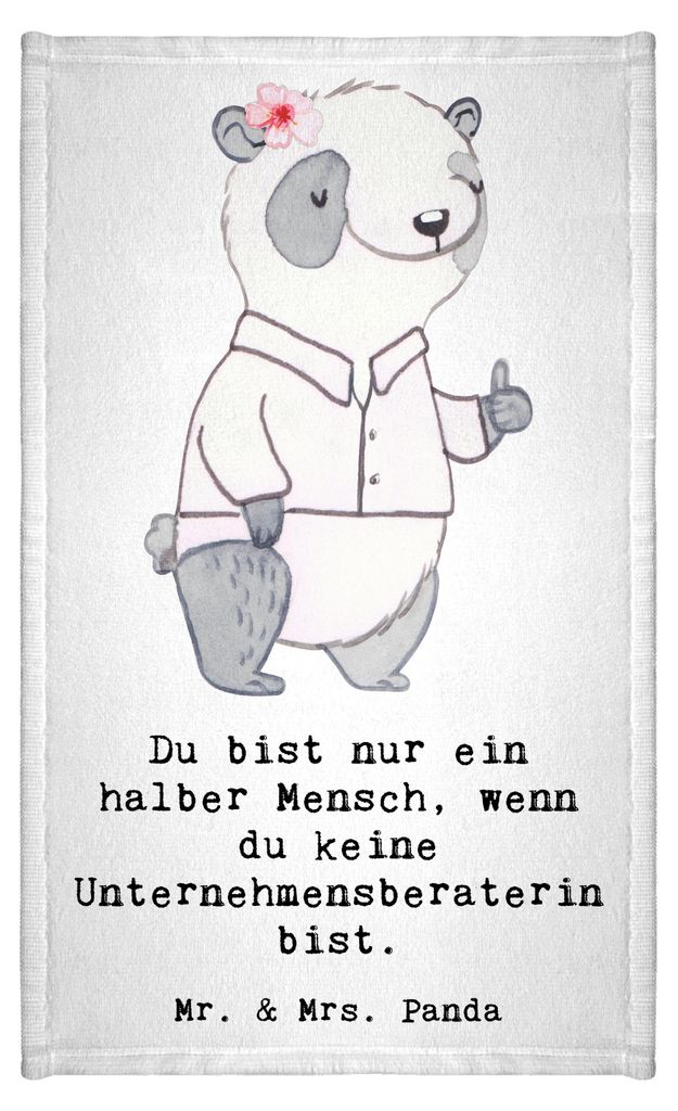 Mr. & Mrs. Panda Handtuch Unternehmensberaterin Herz - Weiß - Geschenk, Klein, Gästehandtuch 30x50, gäste wc, Mini-Handtuch, Gästetuch