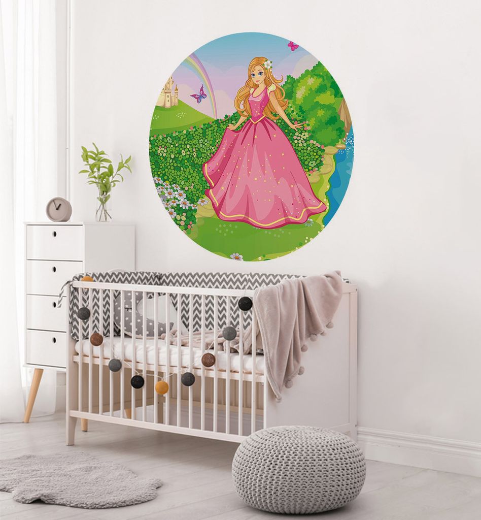 Fototapete Prinzessin am Fluss rund, Material:Premium Vlies 150g/qm, Größe Tapete:130cm rund