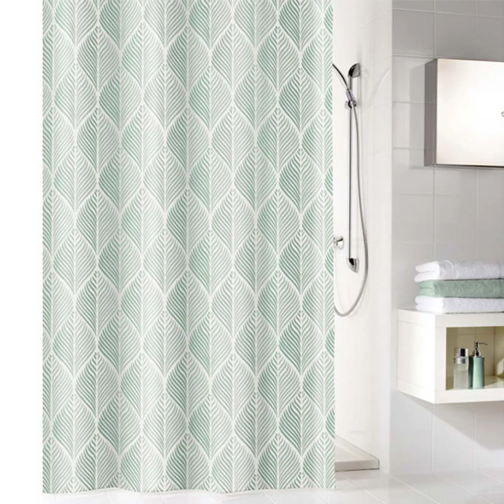 Kleine Wolke Rideau de Douche Textile LEAF Maledivia 180x200 cm Vert
