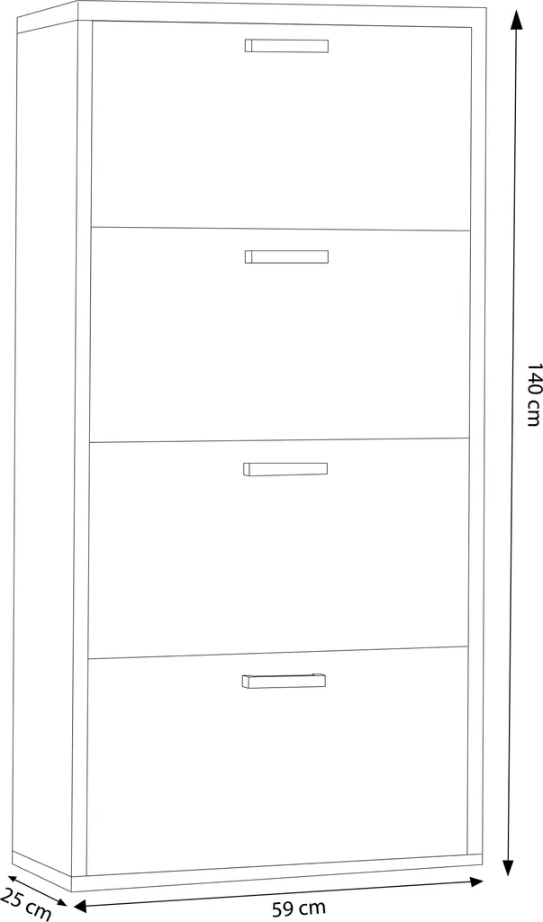 Mobile Scarpiera Slim 59x25x140 h Marrone Chiaro | MilaniHome.it - 5