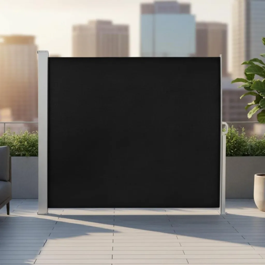 Paravento Laterale Estensibile 180x300 Nero | Tenda Esterno Poliestere