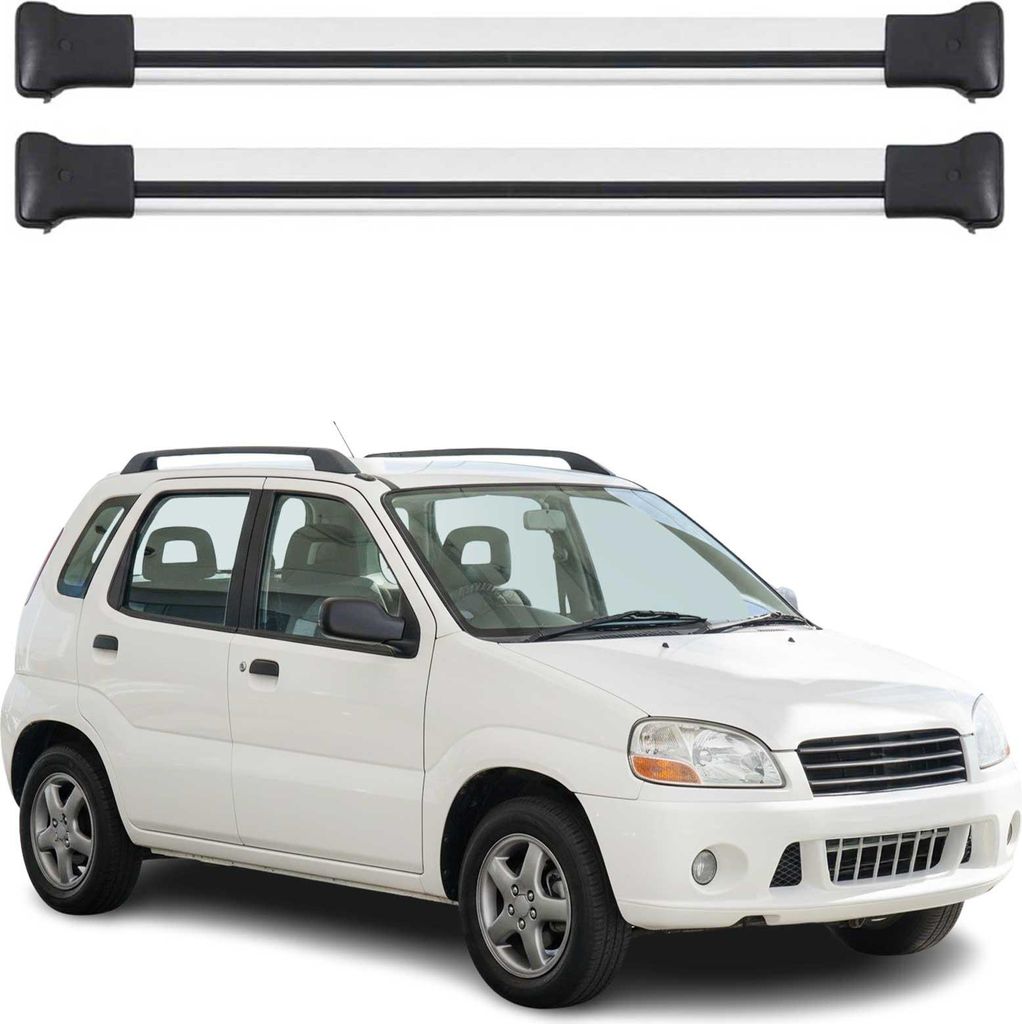 Dachträger Grundtäger für Suzuki Ignis mk1 2000-2008 5-Tür 75kg Alu Silber 2tlg