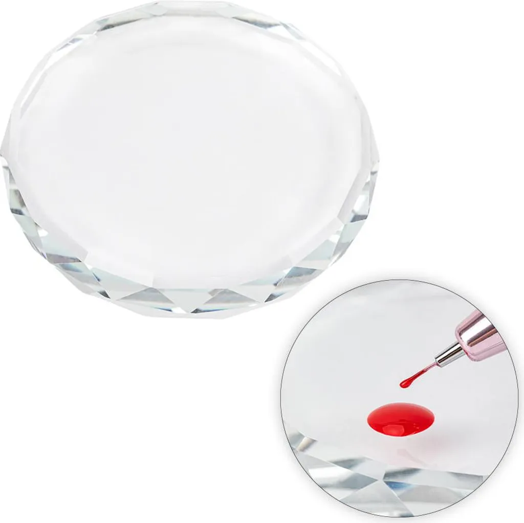 Palette en cristal Molly Nails pour mélange de vernis et photos nail art