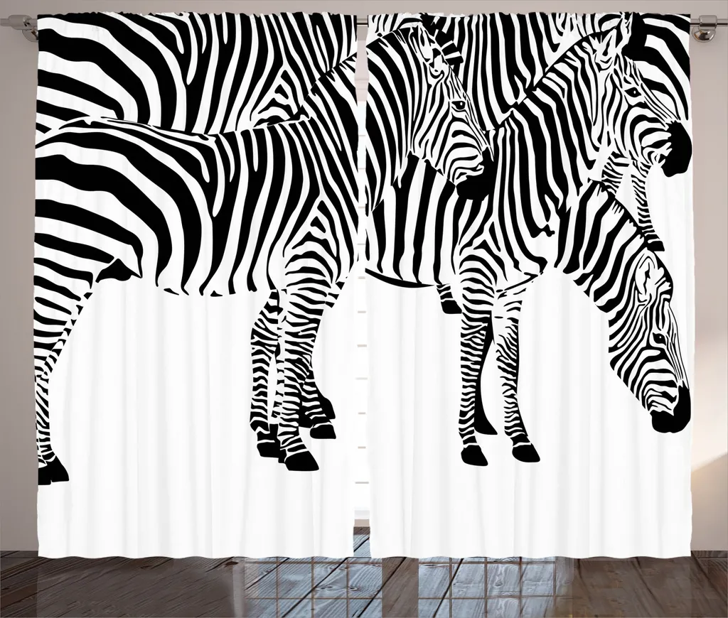 Tessuto A Metraggio Stampa Zebra ABAKUHAUS - Bianco E Nero, Maglia Elasticizzata, Larghezza 230 Cm, 2 Metri