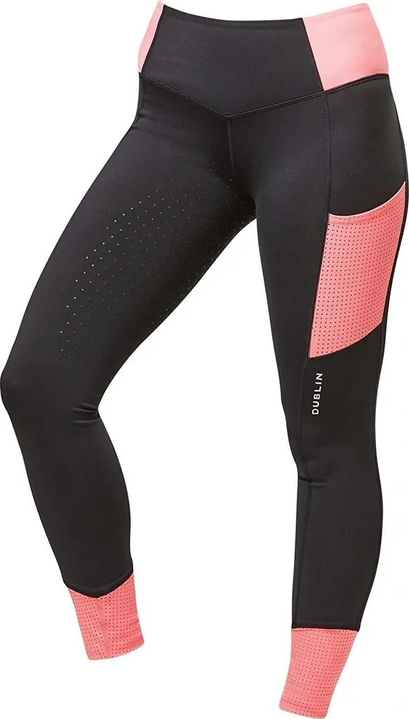 Leggings d'Équitation Filles Dublin Corail - Pantalon Power Performance