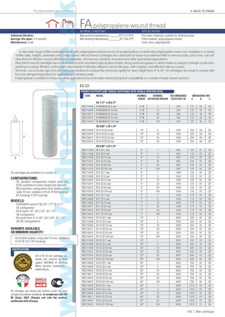 Filtre à Eau 10 Pouces FA-10-SX Atlas pour Protéger la Maison - 3