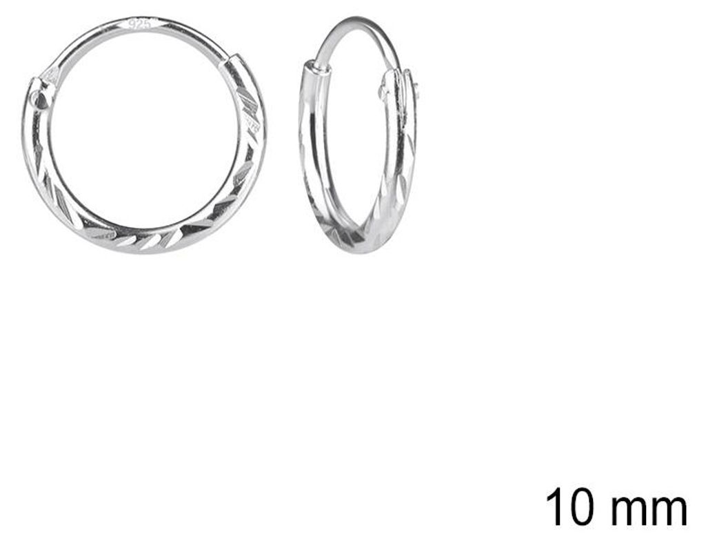 Kleine Creolen Silber 925 mit Diamantschliff 10 mm Produktbild 