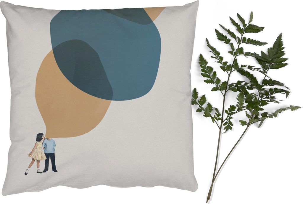 MuchoWow Zierkissen Sofakissen Wohnzimmer Dekokissen 45x45 cm Wolken - Retro - Mädchen - Schlafpolster - Polster für das Sofa