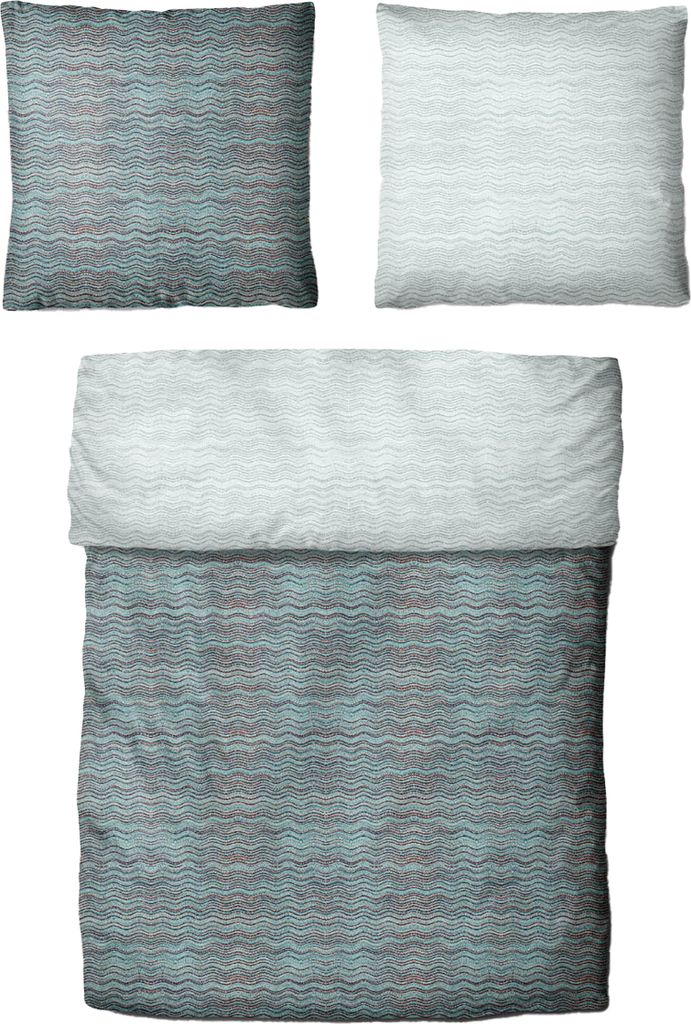 Traumschloss Micro Flanell Bettwäsche - Wellen gestreift 155 x 220 cm grün Wellen, gestreift, grün