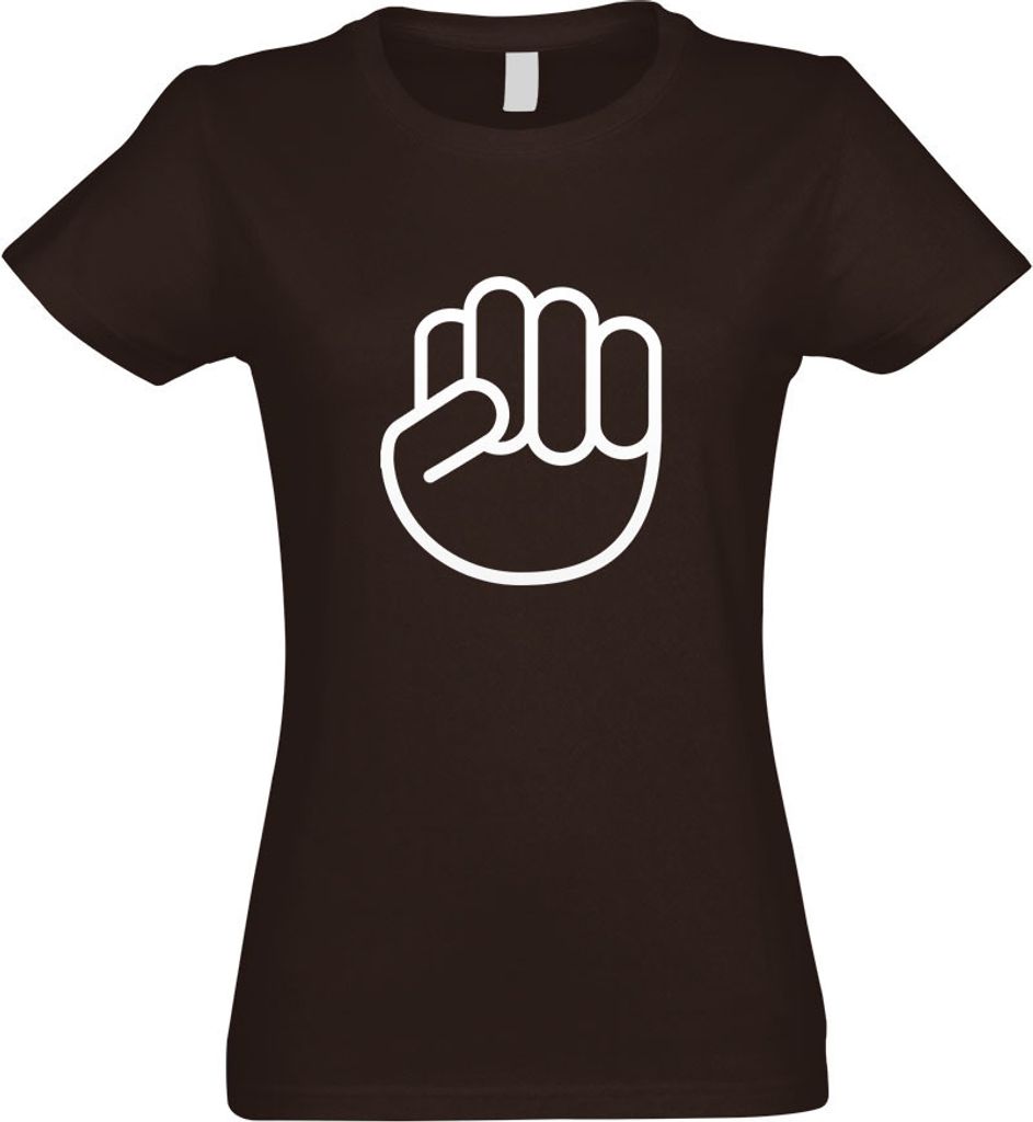 Kiwistar - T-Shirt tailliert - Damen - Chocolate - The Shocker Fist - mit Motiv Bedruckt - Funshirt Design - Sport - Freizeit - Damen - M