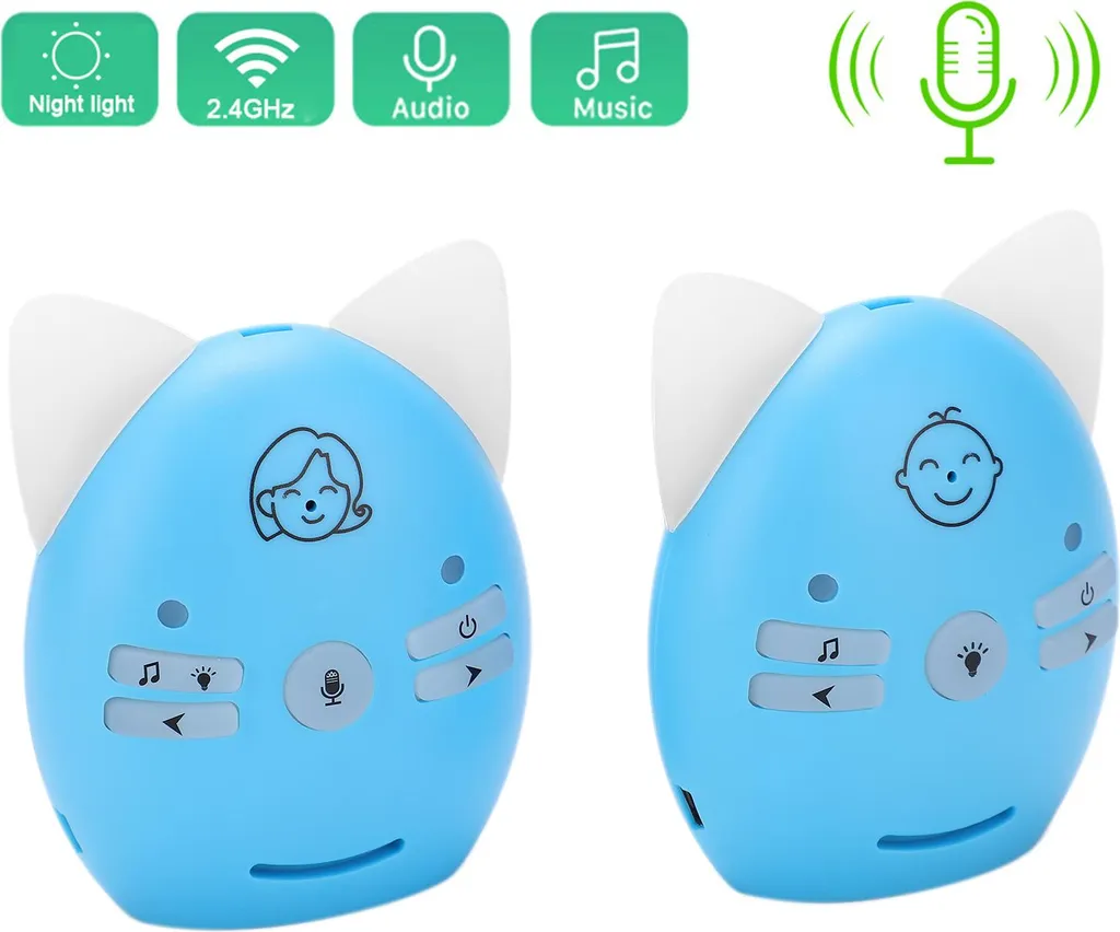 Babyphone avec veilleuse apaisante et mode interphone pour bébé Blanc