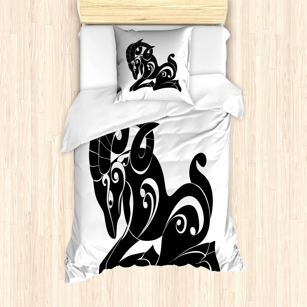 ABAKUHAUS Copripiumino Ariete 135x200: Design Zodiacale Anti-Acaro