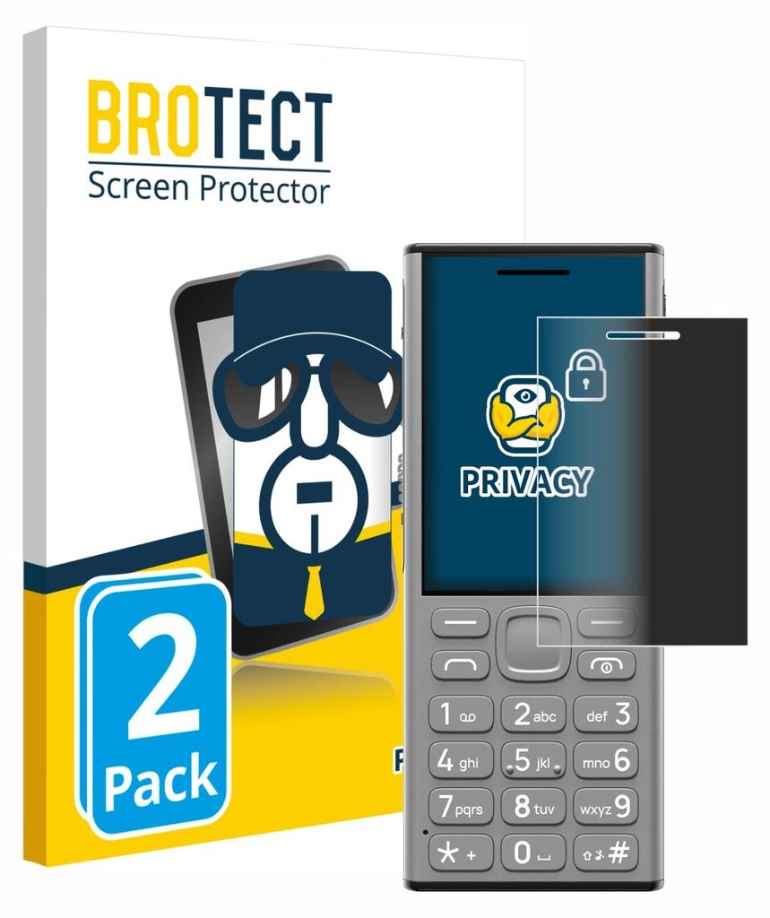2x BROTECT Sichtschutzfolie für Nokia 130 Music Anti-Spy Privacy Sichtschutz Blickschutz Folie Blaulicht-Schutz