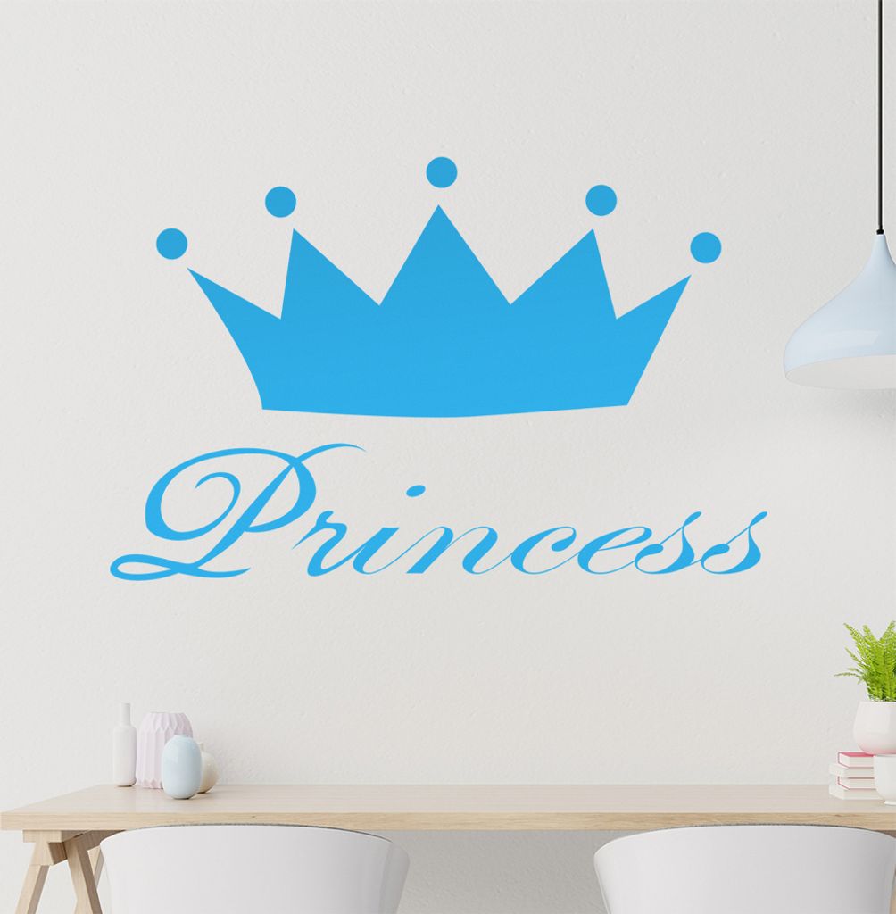 Princess Wandtattoo in 6 Größen - Wandaufkleber Wall Sticker - Dekoration, Küche, Wohnzimmer, Schlafzimmer, Badezimmer