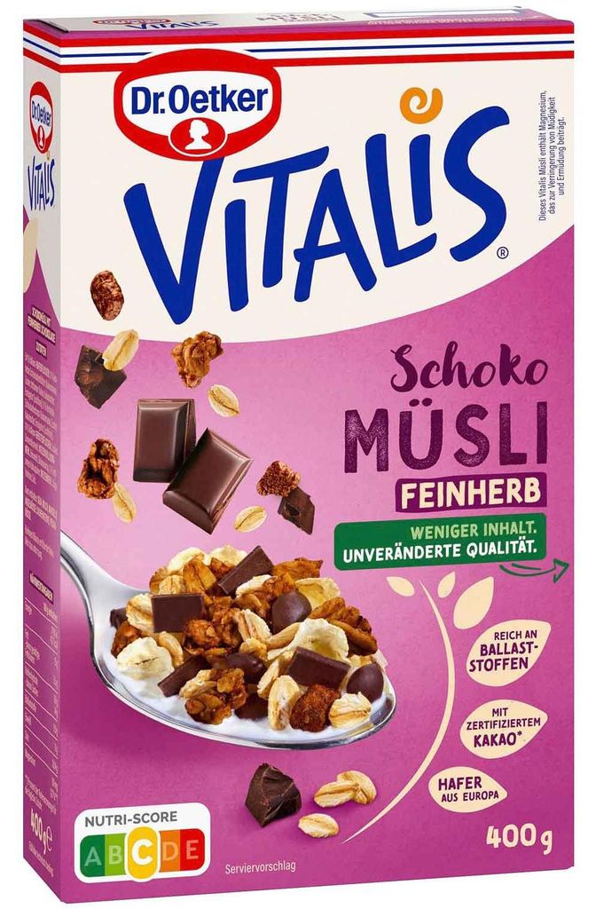 Vitalis Schoko Müsli Feinherb 400g Produktbild 