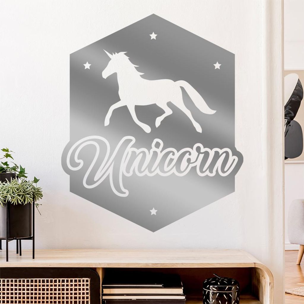 Unicorn Einhorn Regenbogen Wandtattoo Wandaufkleber Wall Sticker - Dekoration, Küche, Wohnzimmer, Schlafzimmer, Badezimmer