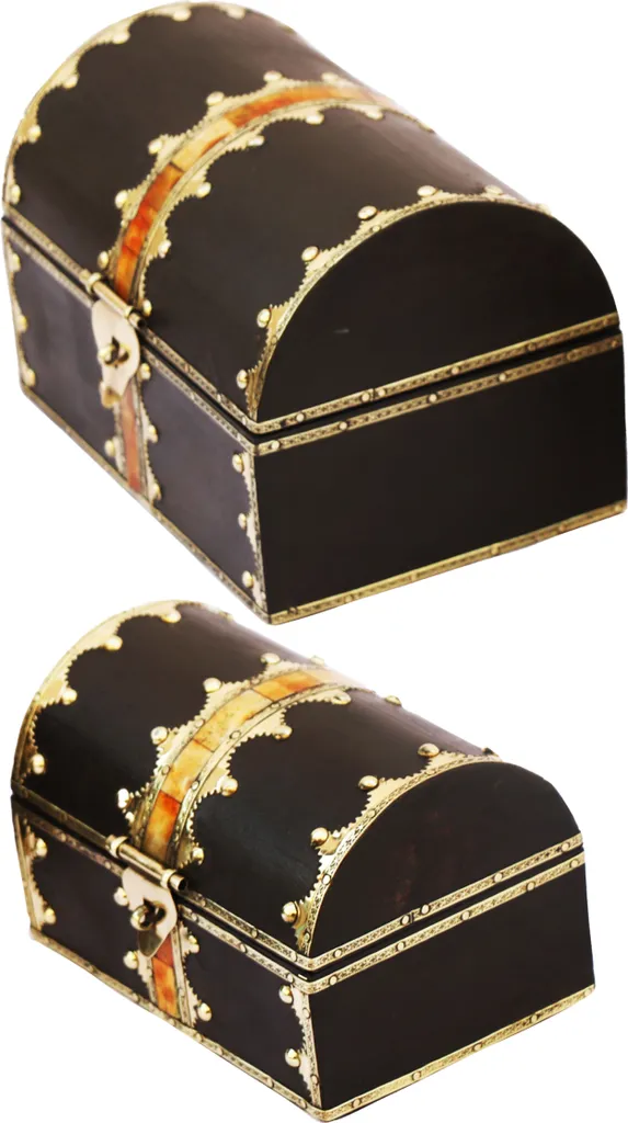 Boîte à bijoux et secrets style coffre oriental - Ensemble Bibni de 2 pièces