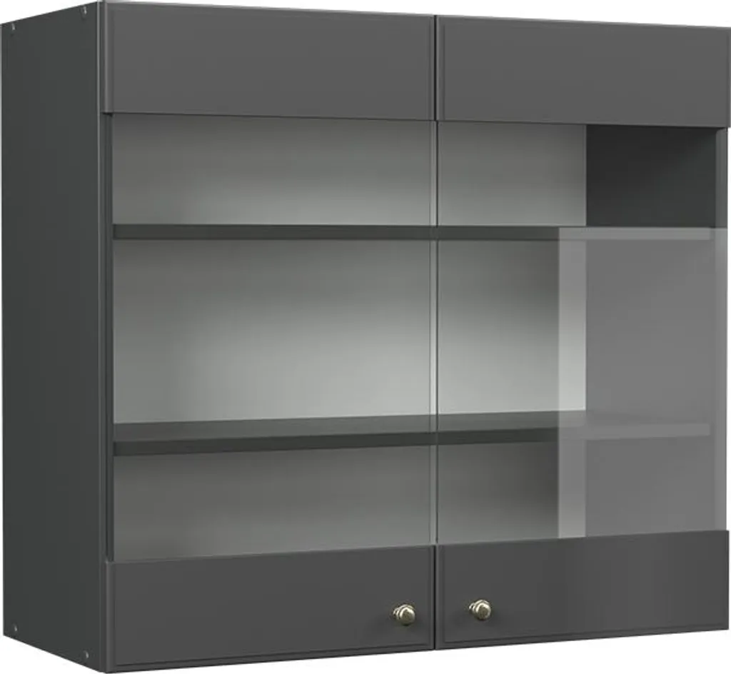 Armoire vitrée 80cm Vicco Fame-Line Finition Anthracite Or haut de gamme