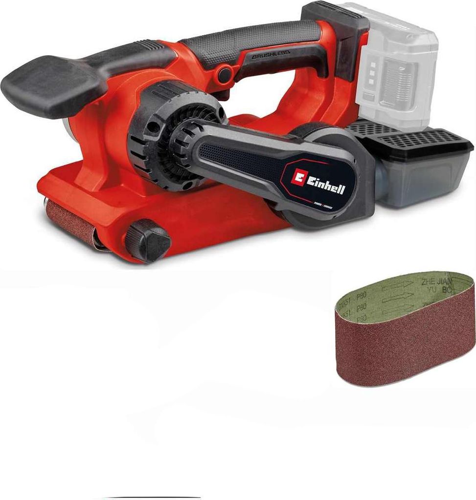Einhell Professional 18V Akku-Bandschleifer TP-BS 18/457 Li BL-Solo inkl. 3x P80