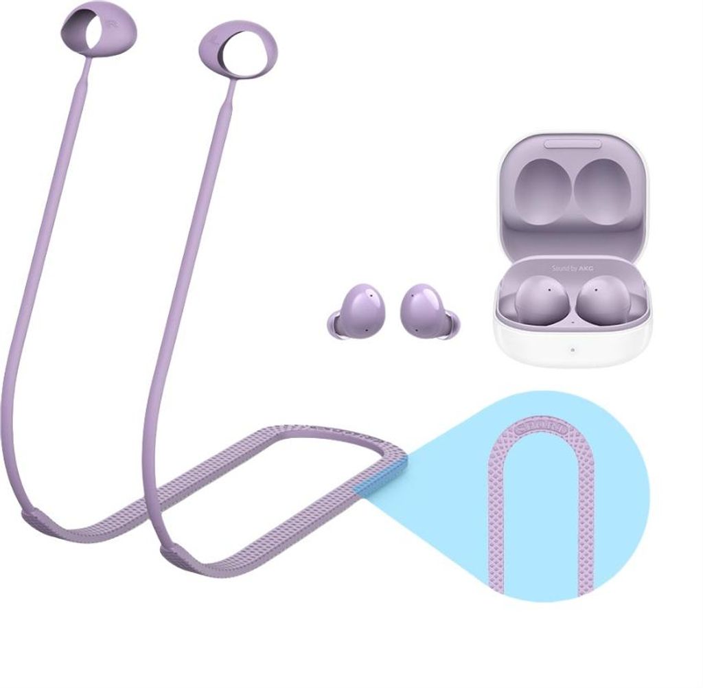 INF Silikon Anti-Verlust-Band für Samsung Galaxy Buds 2 – 1 Stück Violett