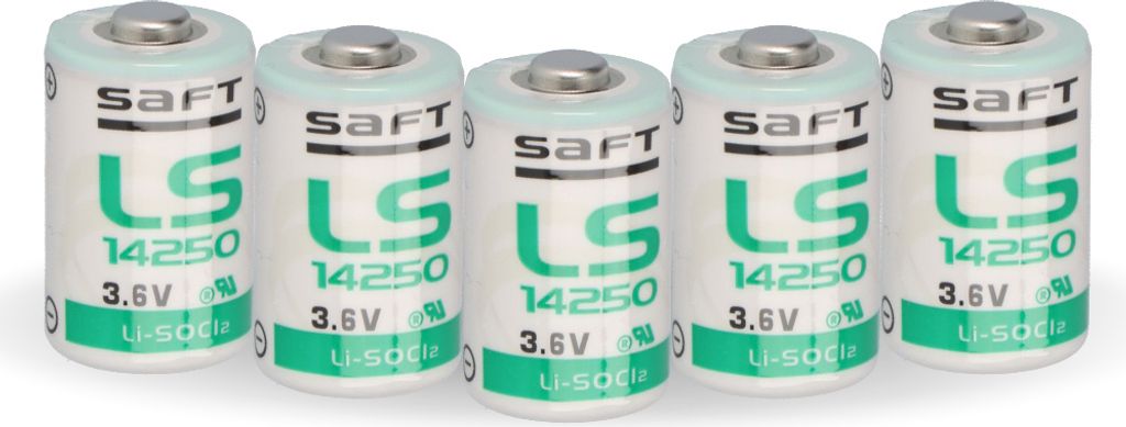 5x Saft Lithium 3,6V Batterie LS 14250 - 1/2 AA - LS14250 Li-SOCl2