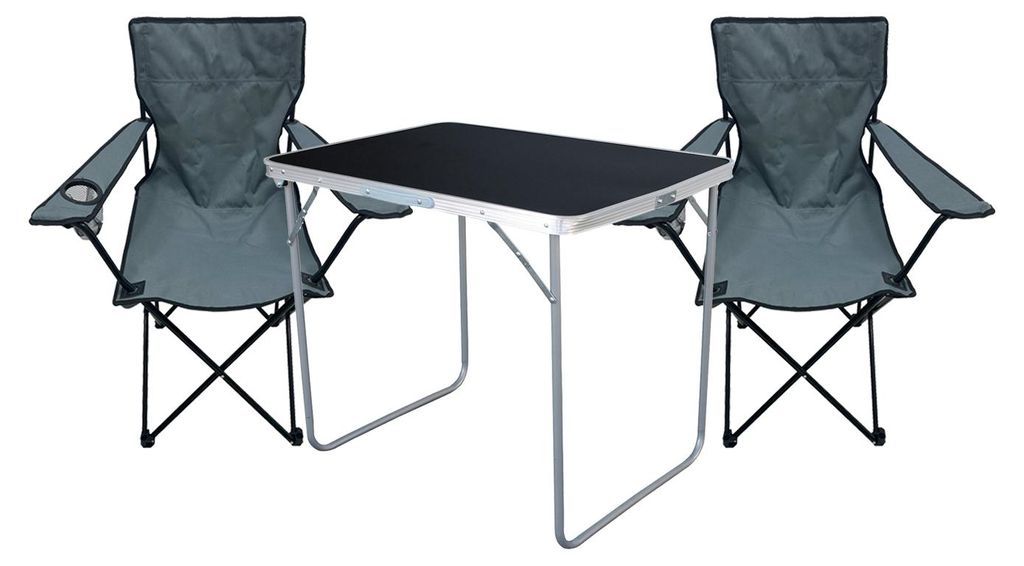 3-tlg Camping Set Gartenmöbel Campingtisch  2 Campingstuhl Klappstuhl