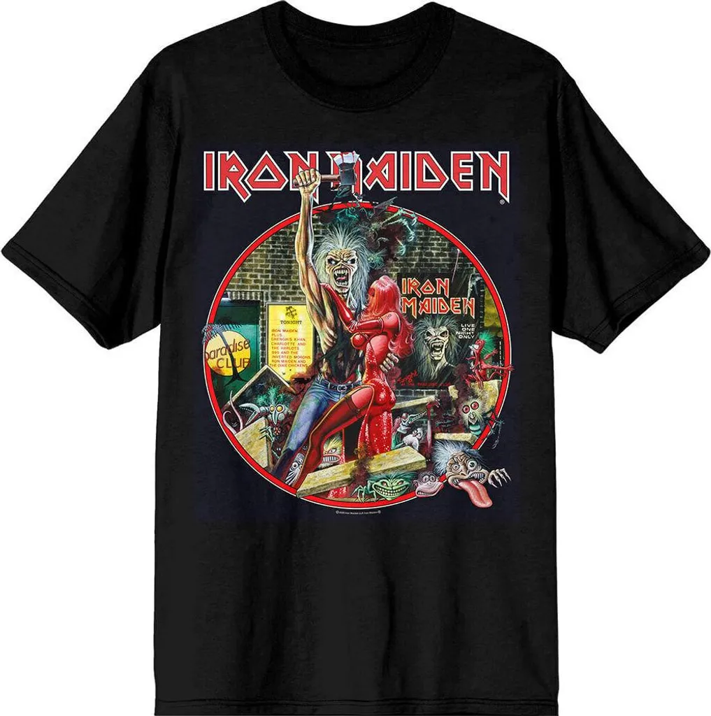 T-shirt Iron Maiden Paradise Club Circle Noir Taille L pour Homme Rock