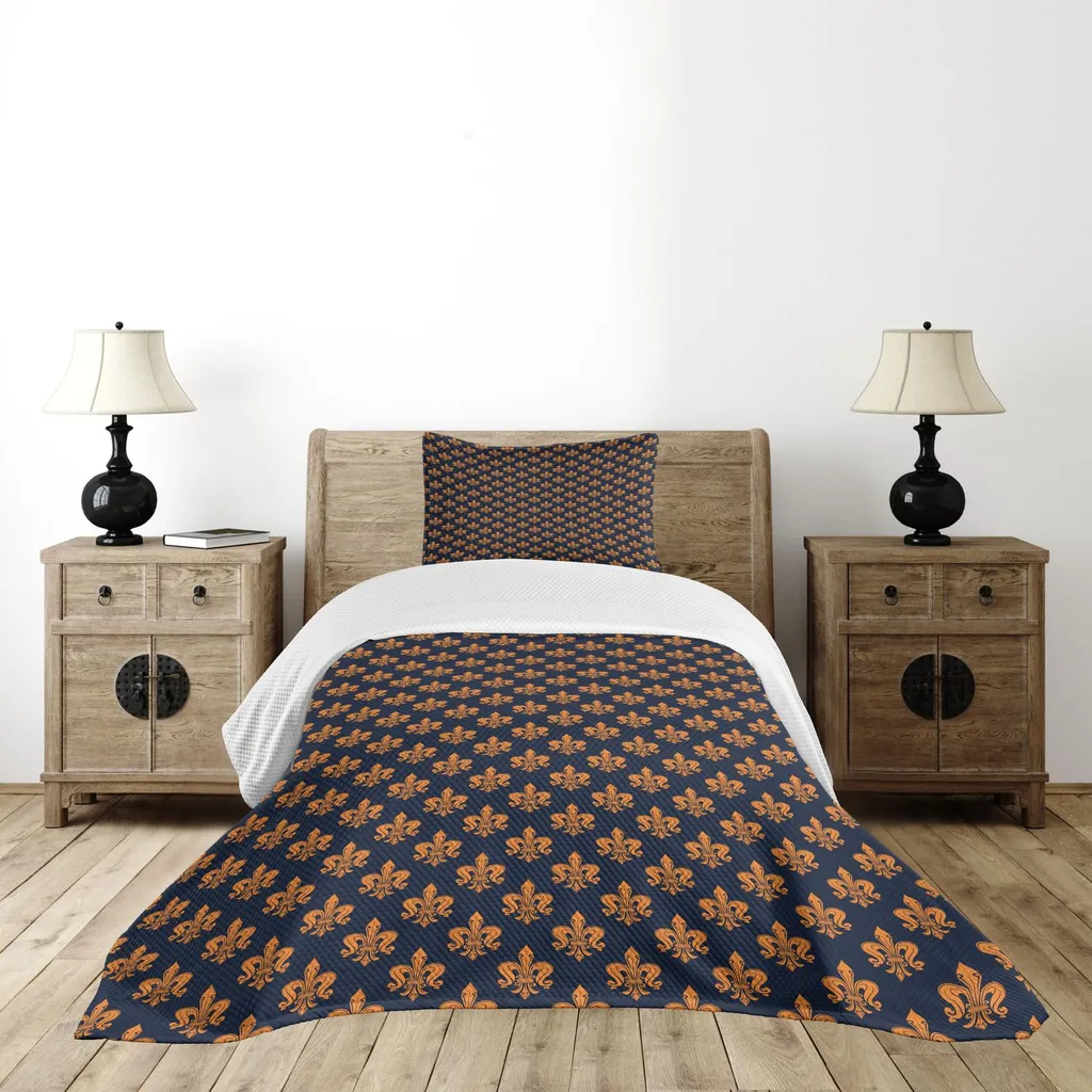 Set Copriletto ABAKUHAUS 170x220 Gotico Vittoriano Arancione Blu