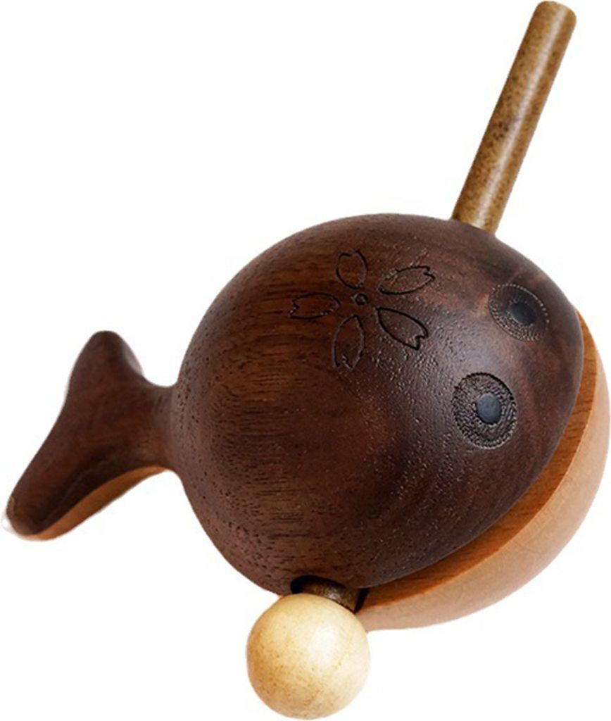 1 Set Fischornament aus Holz mit Hammer, Stressabbau, Dekompression, Meditation, Schlaginstrument, Beruhigungsinstrument, kleine Schreibtisch-Dekor...
