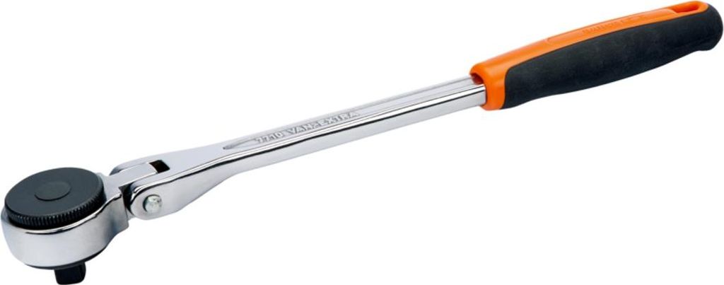 Bahco 3/8 Umschaltknarre mit Schwenkkopf, 60 Zähnen und 6° Rückschwenkwinkel, 280 mm