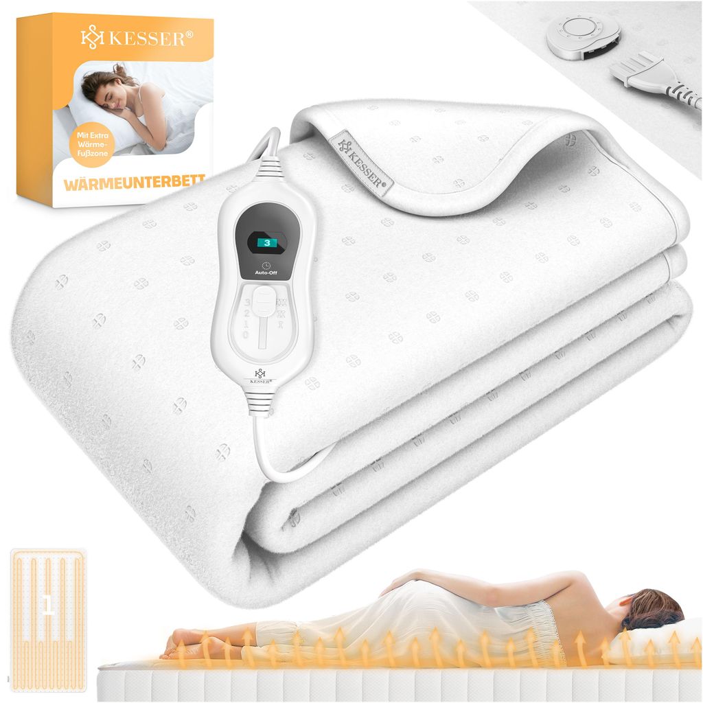 KESSER® Wärmeunterbett mit Abschaltautomatik Fernbedienung Produktbild 