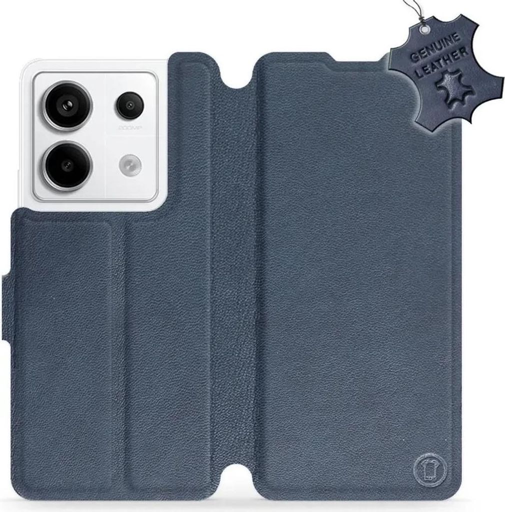 Echtleder Handyhülle für Xiaomi Redmi Note 13 Pro 5G, Mobiwear Leather, Dunkelblau