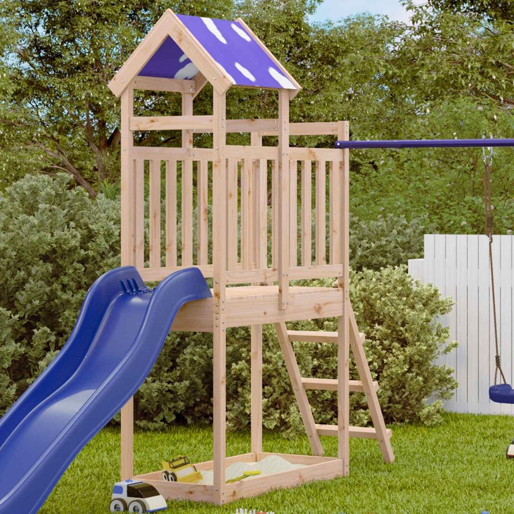 vidaXL Hrací věž hnědá 52,5 x 110,5 x 215 cm Borovicový Obrázek produktu 