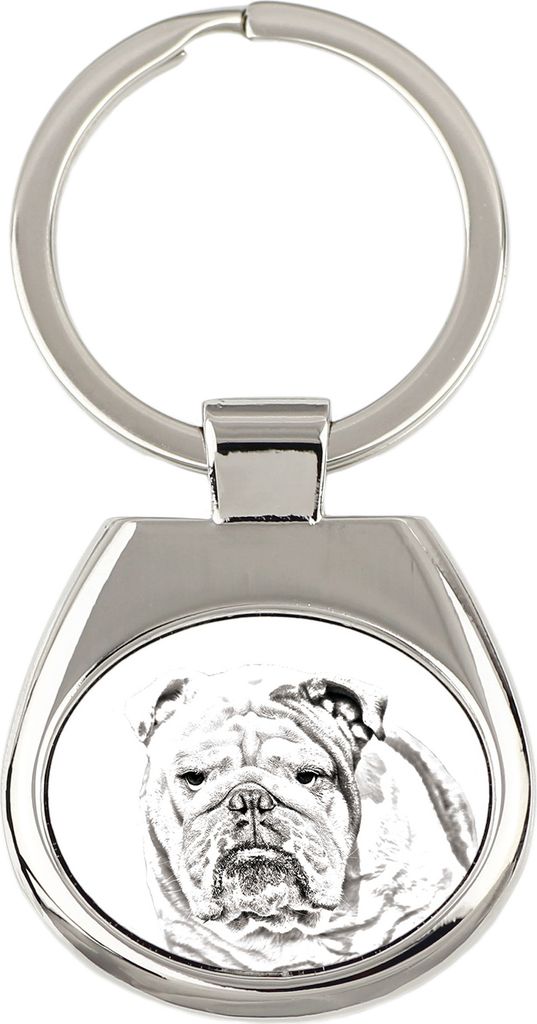 Bulldog, Englische Bulldogge - Schlüsselanhänger mit Hund, Anhänger mit Aufdruck, personalisierter Anhänger der Marke Art-Dog