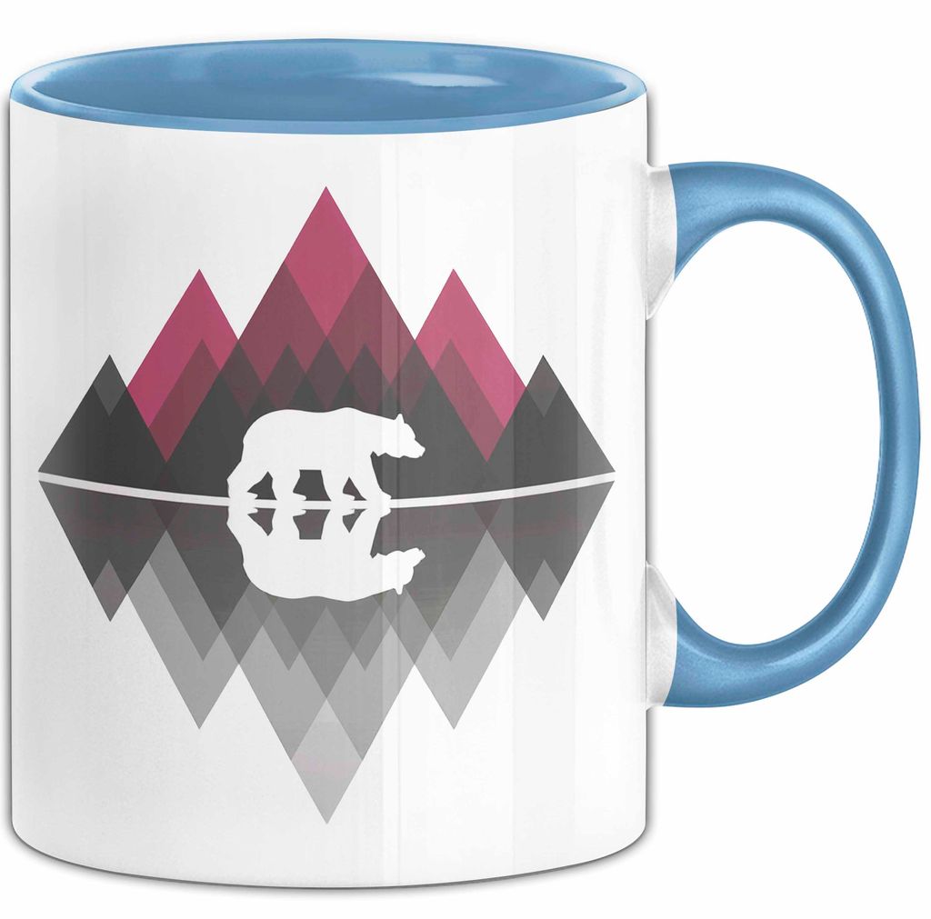 Bär Tier Liebhaber Tasse Becher Geschenk Lustige Geschenkidee Spruch (Blau)