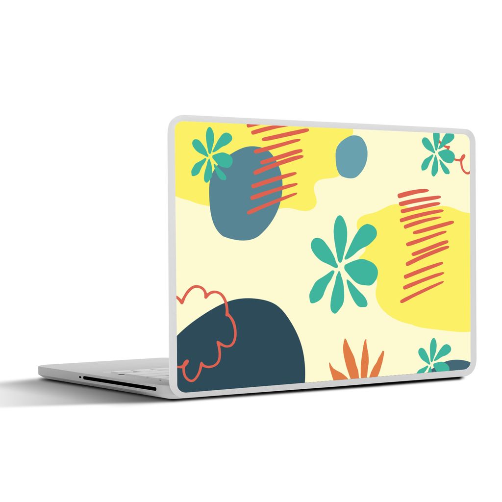 MuchoWow Laptop Aufkleber Sticker Cover Sommer - Formen - Abstrakt 40x30 cm - Laptop Dekoration - Selbstklebend