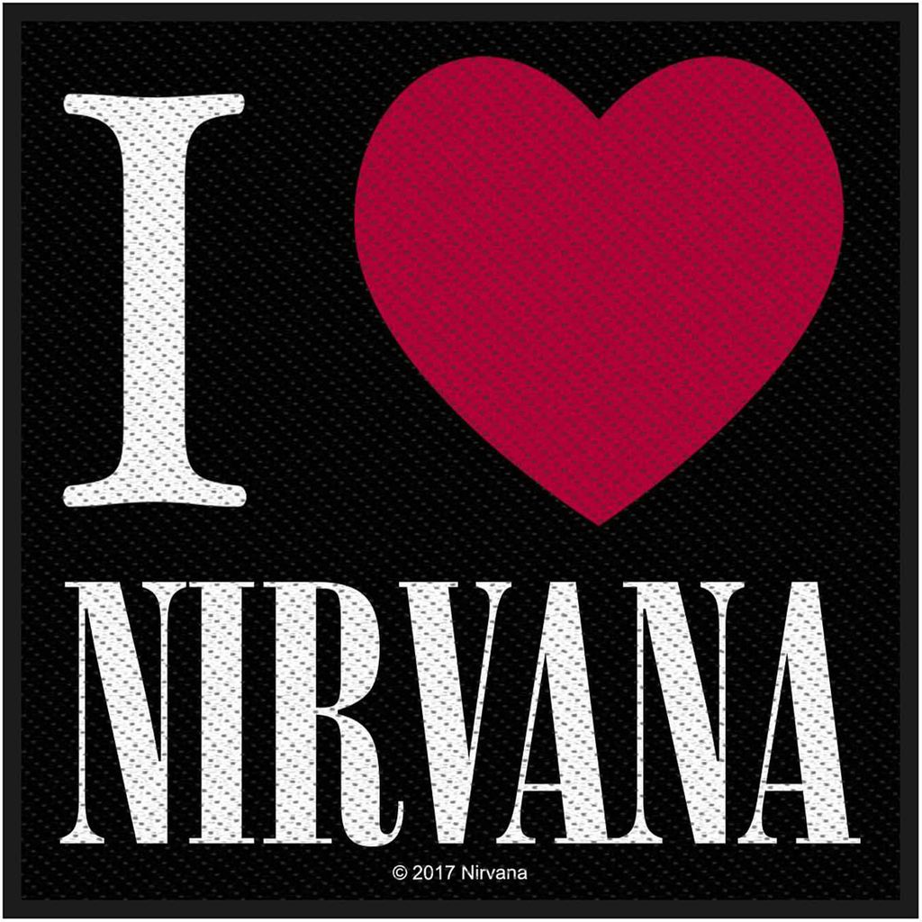 Nirvana - Patch "I Love Nirvana" - Polyester RO8066 (Einheitsgröße) (Schwarz/Weiß/Rot)