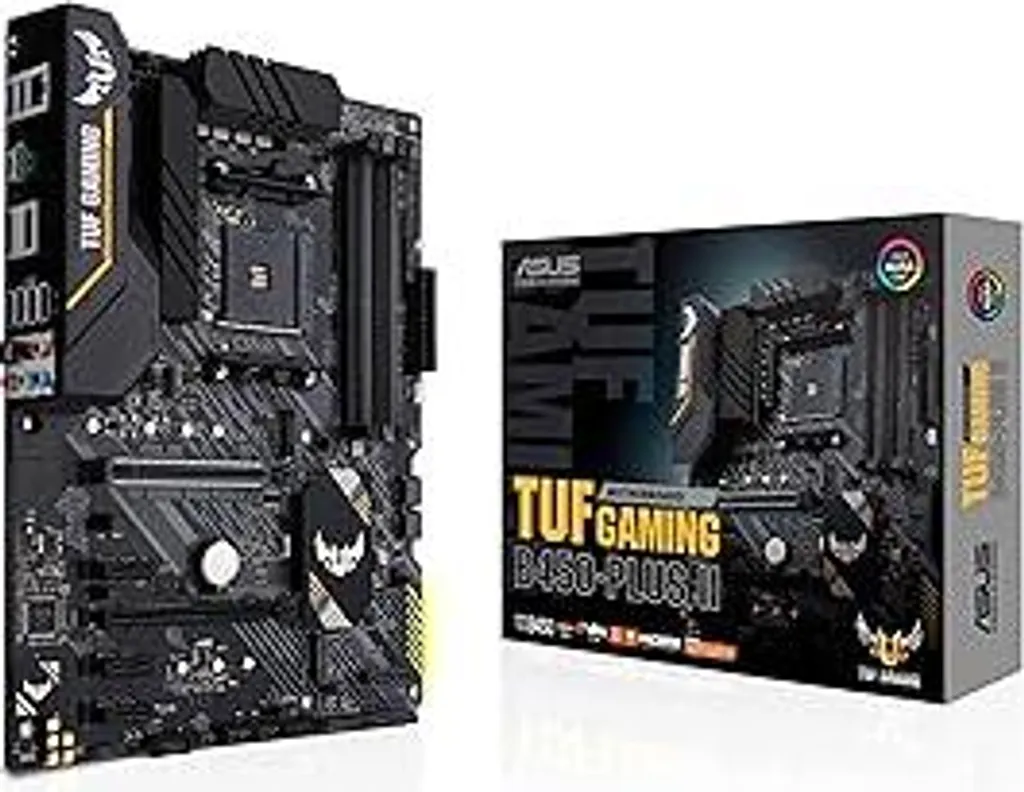Scheda madre Asus TUF Gaming B450-Plus II Socket AM4 (ATX, AMD Ryzen, memoria DDR4, M.2, USB 3.1 Gen1+ Gen2, Aura Sync, microfono Ai Noise Cancelling)