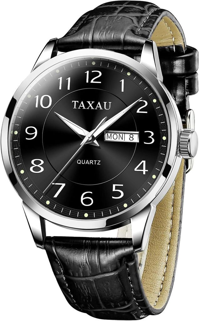 Herrenuhr Leder Herrenarmbanduhr Lederarmband Uhr Herren Großes Zifferblatt Tag-Datum Herrenuhr Wasserdichte Uhr Freizeit- und Businessuhr für He...