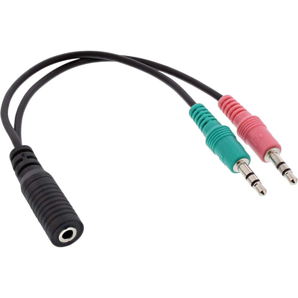 InLine Audio Headset Adapterkabel, 2x 3,5mm Stecker an Produktbild 