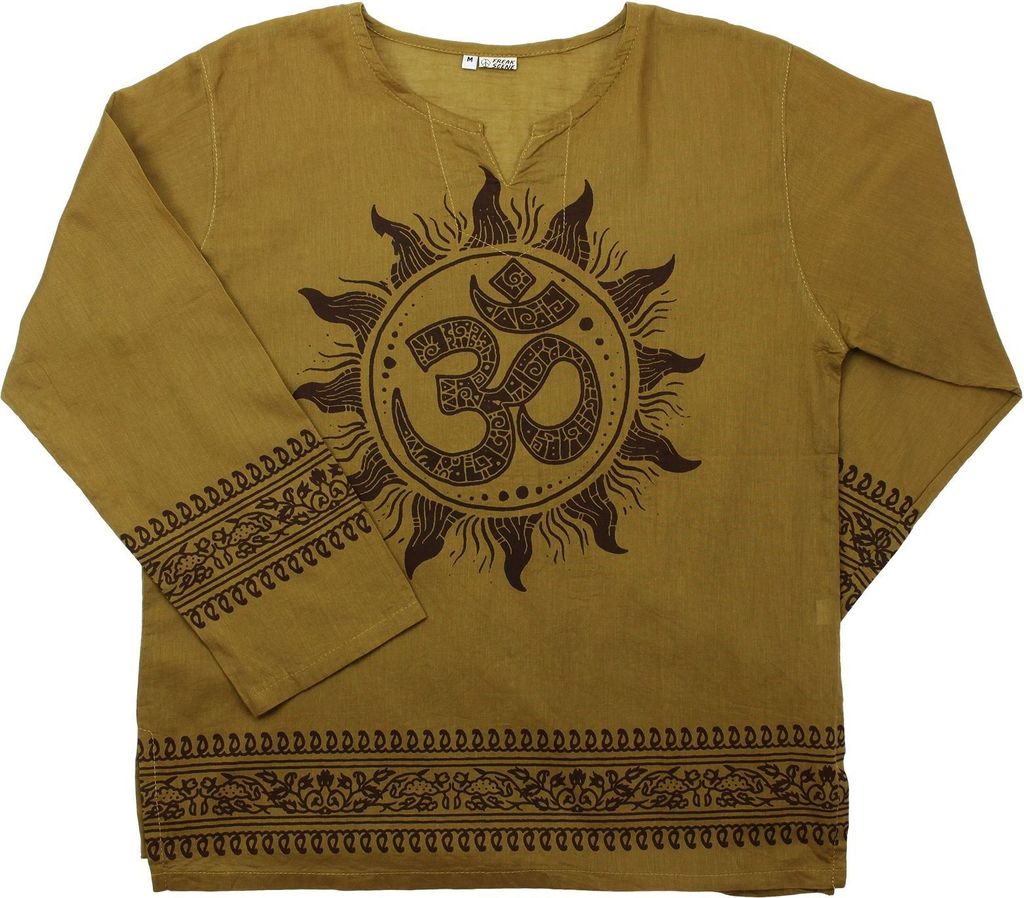 Hemd - Bluse - Oberhemd - Sommerhemd - Tunika - Om Sonne braun L