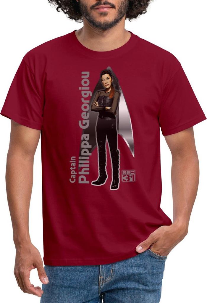Spreadshirt Star Trek Discovery Captain Philippa Georgiou Männer T-Shirt, M, Ziegelrot
